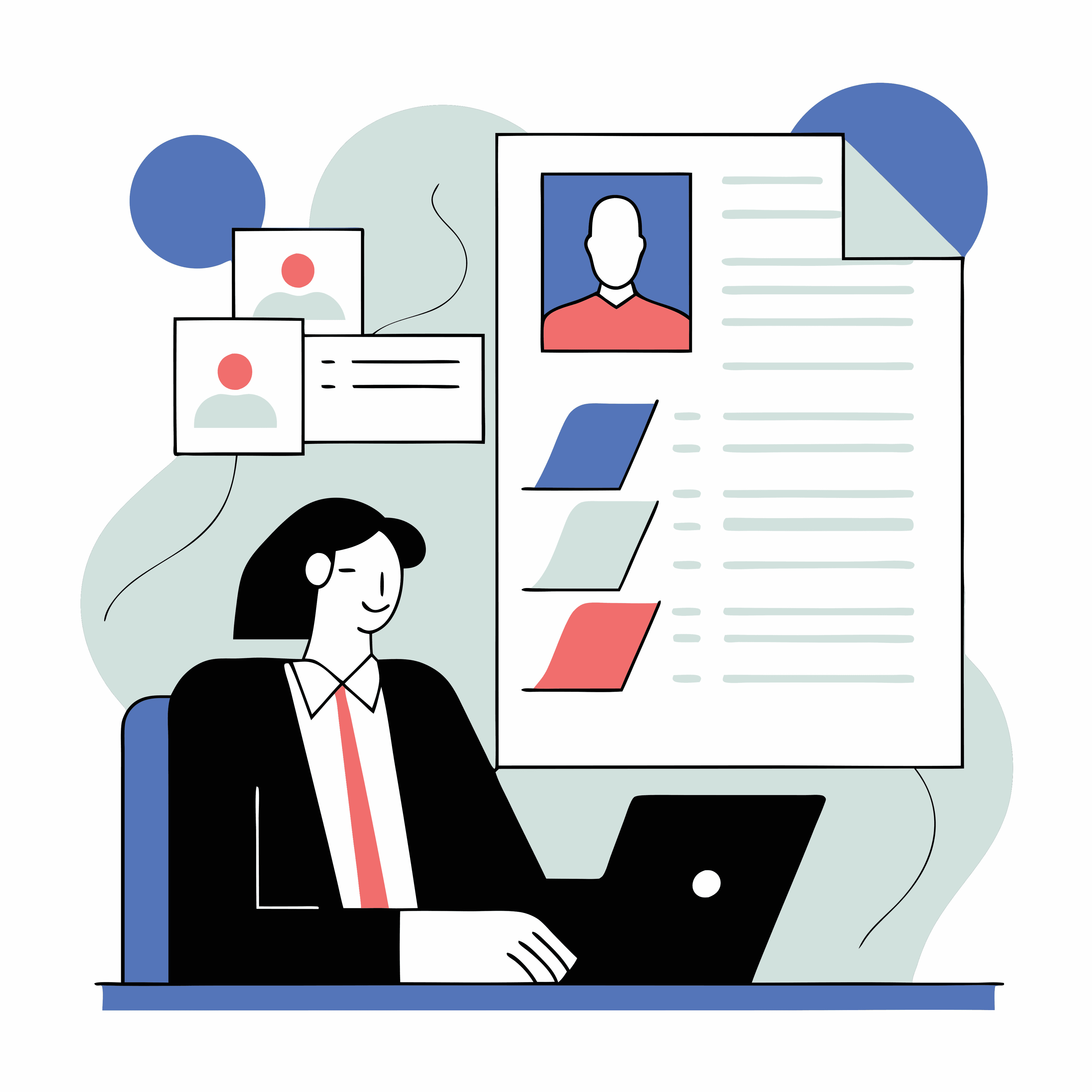 Administradores analizando datos